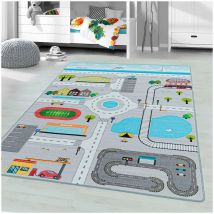 Tapis chambre bébé et enfant Road Gris 80x120