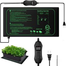 Tapis chauffant, Tapis chauffant pour semis avec thermostat et sonde ntc, Étanche IP67, 30 Watts, Idéal pour les plantations d'intérieur, Brassage à