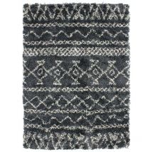 Thedecofactory - tribal chic - Tapis à poils longs motifs ethniques bleu 133x190