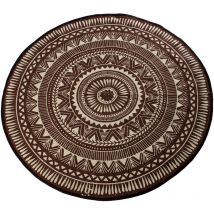 Fijalo - Tapis Circulaire En Coton Imprimé Marron °120 Cm