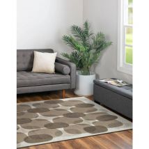 Tapis - Collection Cafe Beneffito Easther - Tapis - Gris - 240x340cm - Tapis à Motifs, Finition Artisanale, Tissage en Belgique - Tapis de Moderne de