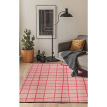 Beneffito - tapis - collection caro hot pink - Tapis à Motifs, Finition Artisanale, Tissage en Belgique - Tapis d'intérieur moderne et doux