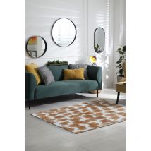 Beneffito - Tapis - Collection Ikat Golden Sand - Tapis - Or - 200x280cm - Tapis à Motifs, Finition Artisanale, Tissage en Belgique - Tapis de