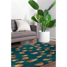 Beneffito - Tapis - Collection Leo Storm Blue - Tapis - Bleu - 200x280cm - Tapis à Motifs, Finition Artisanale, Tissage en Belgique - Tapis de