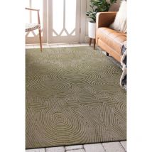 Beneffito - Tapis - Collection Tabasco Green Beach - Tapis - Vert - 140x200cm - Tapis à Motifs, Finition Artisanale, Tissage en Belgique - Tapis de