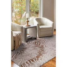 Beneffito - tapis - collection zebra savannah - Tapis à Motifs, Finition Artisanale, Tissage en Belgique - Tapis d'intérieur moderne et doux
