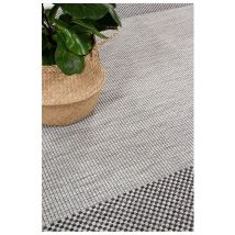 Deladeco - Tapis contemporain plat extérieur et intérieur Kiano Noir 80x200