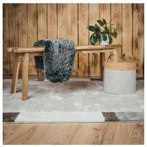 Deladeco - Tapis contemporain rectangle courtes mèches Ily Taupe 80x150