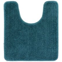 Tapis contour wc microfibre 45x50 cm dessous latex - bleu canard - Tendance