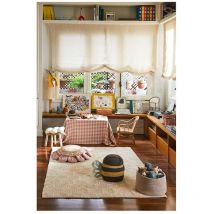 Tapis coton enfant lavable en machine Sweet Honey Ivoire 140x200