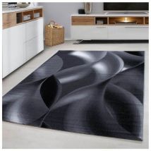 Allotapis - Tapis courbe moderne à courtes mèches Zilfa Noir 160x230