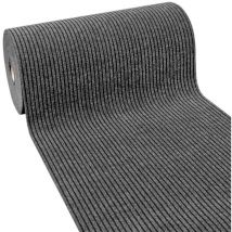 Emmevi Mv S.p.a. - Tapis Coureur Cuisine Moquette Épais Intérieur Extérieur Rayé Anthracite - 100x180 Cm