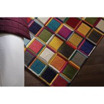 Flair Rugs - Tapis cubique multicolore moderne pour salon Waltz Multicolore 120x170