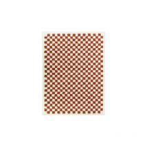 Décoweb - Tapis damier à poils longs - Colorama - Rouge terracotta - 120 x 170 cm