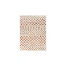 Décoweb - Tapis damier à poils longs - Pixel - Effet terracotta - 200 x 290 cm