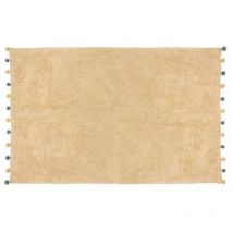 Tapis Déco Enfant 24 Pompons 100x150cm Beige