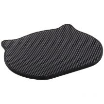 Tapis de bac à litière tête de chat noir 50 x 40 cm pour chat Animallparadise