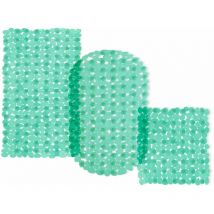 Casa Pura - Tapis de bain Bulle Vert-Transparent Tapis de bain 68 x 36cm Ovale
