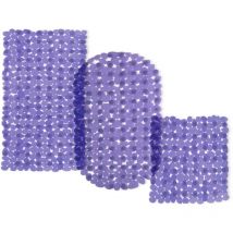 Casa Pura - Tapis de bain Bulle Violet-Transparent Tapis de bain 69 x 36cm Rectangulaire