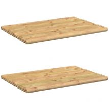 Tapis de bain 2 pcs 50x35 cm bambou
