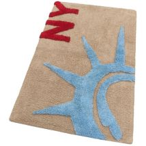 Tapis De Bain 55x90 Cm Pur Coton Absorbant Tapis De Chevet Doux New York