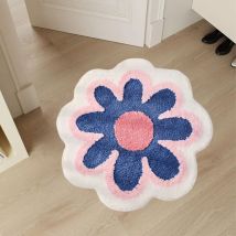 Feiyue - Tapis de bain à fleurs, tapis de salle de bain, tapis de bain de beauté, tapis de bain en microfibre ultra doux, tapis à fleurs lavable en
