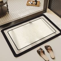 Feiyue - Tapis de bain à séchage rapide, envers en caoutchouc antidérapant, tapis de salle de bain absorbant, doux et facile à nettoyer, tapis
