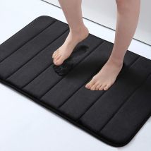 Tapis de bain absorbant antidérapant Tapis de bain en mousse Tapis de bain lavable - 60 x 90 cm, Noir