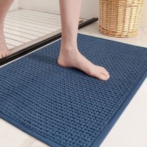 Alovez - Rutschfeste Badematte, 50 x 80 cm, flauschiger Chenille-Badezimmerteppich, super wasserabsorbierend, weiche Duschmatte, waschbar, für