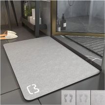 Readcly - Tapis de salle de bain antidérapant 40 × 60 cm, tapis de salle de bain absorbant en terre de diatomées, tapis de salle de bain en