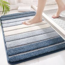 Tapis de Bain Antiderapant, Extra Doux Tapis Salle Bain, Lavable en Machine, Absorbant l'eau - Bleu, 40 x 60 cm