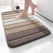 Jn.songs - Tapis de Bain Antidérapant Tapis de Sol Lavable en Machine Microfibre Douces pour Baignoire Douche et Salle de Bain - 50CMx80CM Brun