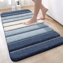 Famille - gabrielle Tapis de Bain Antiderapant,Extra Doux Tapis Salle Bain,Lavable en Machine,Absorbant l'eau,50 x 80 cm,Bleu