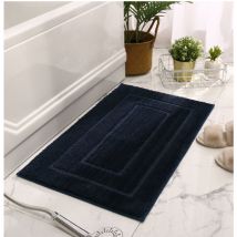 Jn.songs - Tapis de Bain Antiderapant Tapis de Salle de Bain Extra Doux Tapis Absorbant l'Eau Lavable en Machine - Bleu Marine 50CMx80CM