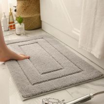 Jn.songs - Tapis de Bain Antiderapant Tapis de Salle de Bain Extra Doux Tapis Absorbant l'Eau Lavable en Machine - Gris Clair 40CMx60CM