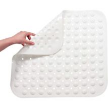 Groofoo - Tapis de bain Antidérapant, Forme carree Tapis de douche Résistant à la moisissure Tapis de baignoire en pvc Avec ventouses, Antibactérien