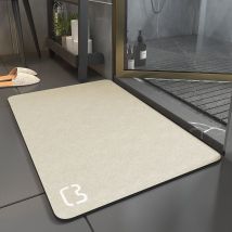 Tuserxln - Tapis De Bain Diatomit Absorbant Séchage Rapide Antidérapant Beige-60x90cm