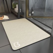 Ikodm - Tapis De Bain Diatomit Absorbant Séchage Rapide Antidérapant Beige-60x90cm Tapis De Bain Diatomit
