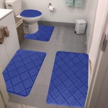Feiyue - Tapis de bain en mousse à mémoire de forme, lot de 4 tapis de salle de bain pour 4 tapis de toilette universels, doux, confortables,