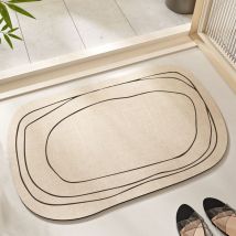 Feiyue - Tapis de bain en plastique imperméable à séchage rapide, antidérapant, doux, 40 x 60 cm, beige