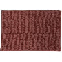 Tapis de bain uni en polyester rose 50x70cm