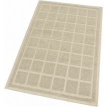 Emmevi Mv S.p.a. - Tapis de Bain en Pur Coton Tapis de Chambre Elégant et Luxueux Antidérapant Texture 3D Beige - 50x80 cm