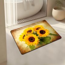 Tapis de bain en terre de diatomées, motif fleurs sauvages, antidérapant, super absorbant, séchage rapide, pour salle de bain, cuisine, paillasson,