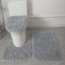 Ahlsen Tapis De Bain Ensemble, Set De Tapis Toilette Antidérapant Orbant Tapis, Tapis Salle De Bain + Tapis Contour Wc + Couvercle De Couvercle De 