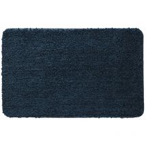 Tapis de bain uni en polyester bleu 50x80cm