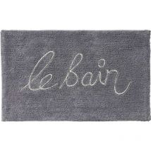 Tapis de bain en coton fantaisie gris 50x80cm