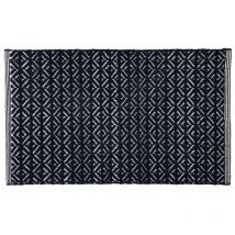 Tapis de bain déco en polycoton marine 50x80cm