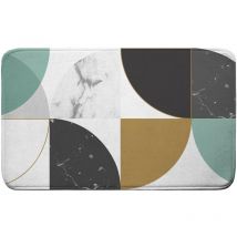 Tapis de bain Geo-Marbre bleu