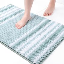 Feiyue - Tapis de bain luxueux en microfibre douce et absorbante – Antidérapant, séchage rapide, densité élevée, lavable en machine, polyvalent,