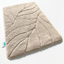 Floordirekt - Tapis de bain Maris Tapis de bain moelleux avec structure en feuilles Ivory 80 x 150 cm